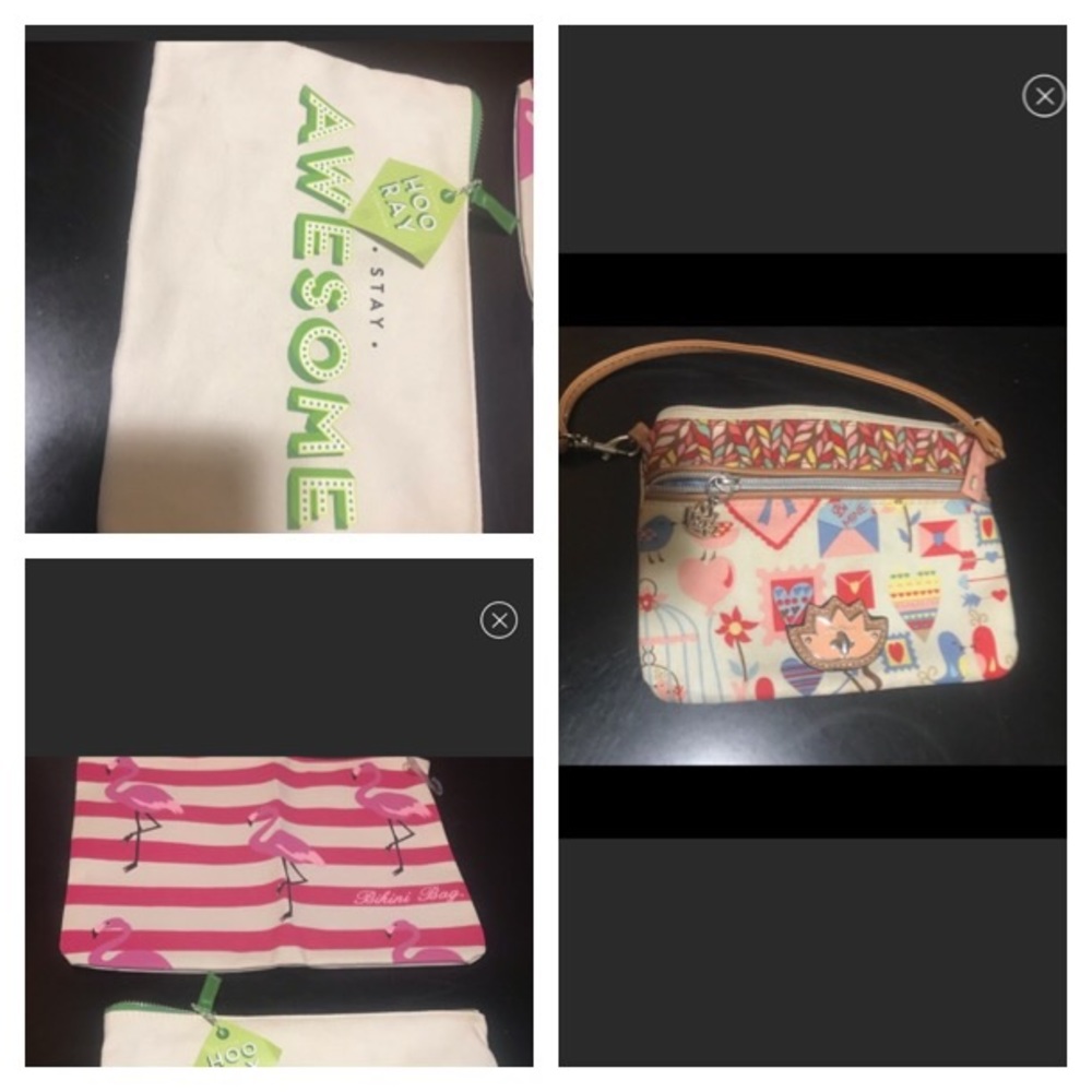 🏝 3 bags. 2 cosmetic 1 wristlet